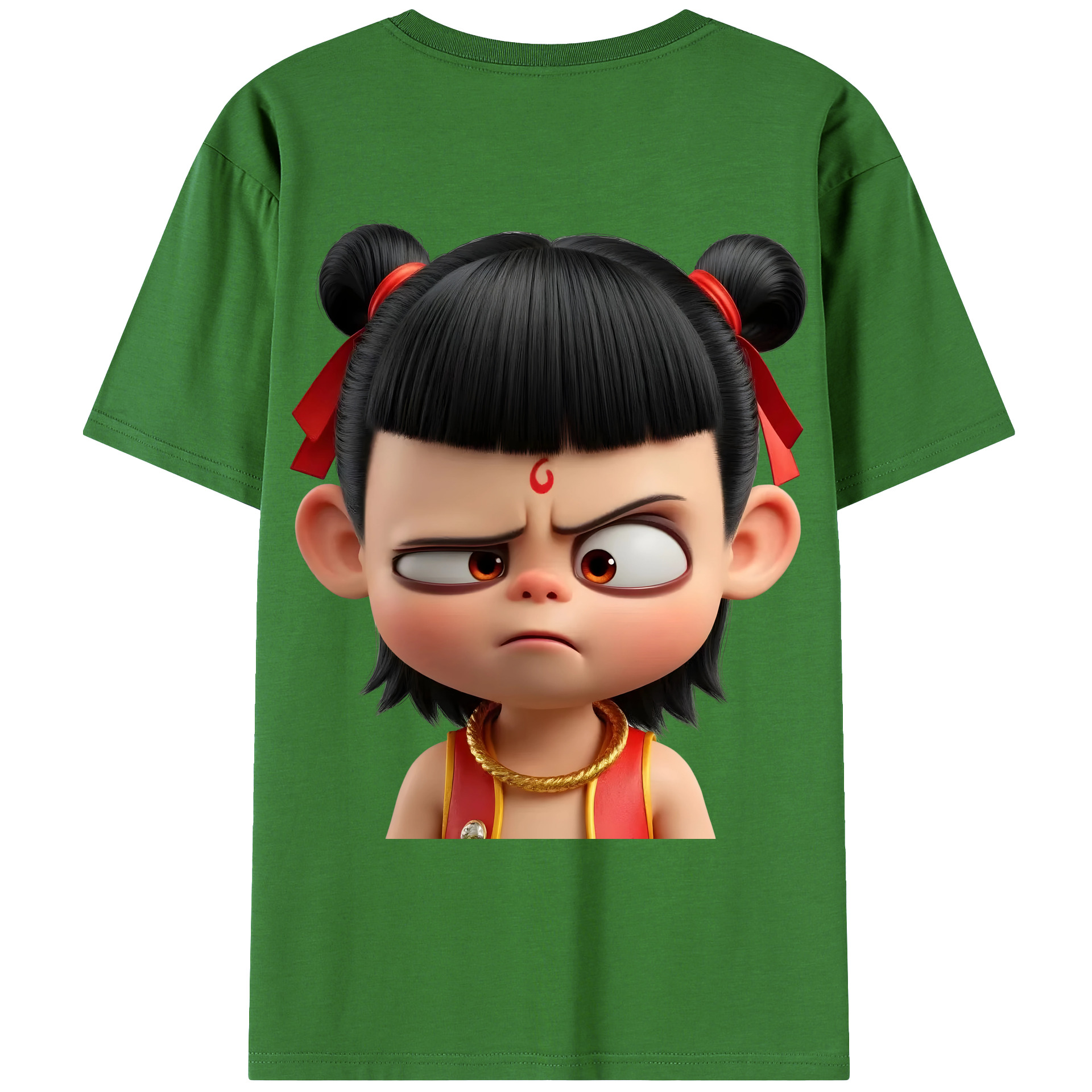 （画像用） Ne Zha 2 ナタ 魔童の大暴れ レディース半袖Tシャツ(バックプリント)